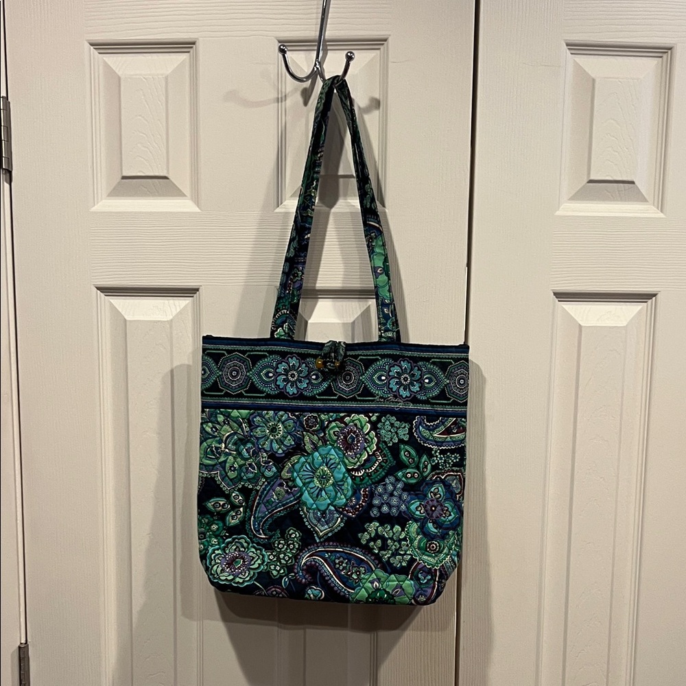 Vera Bradley Floral Tote Bag - Blue and Green